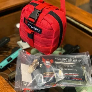Trauma kit sitting on top of gun case