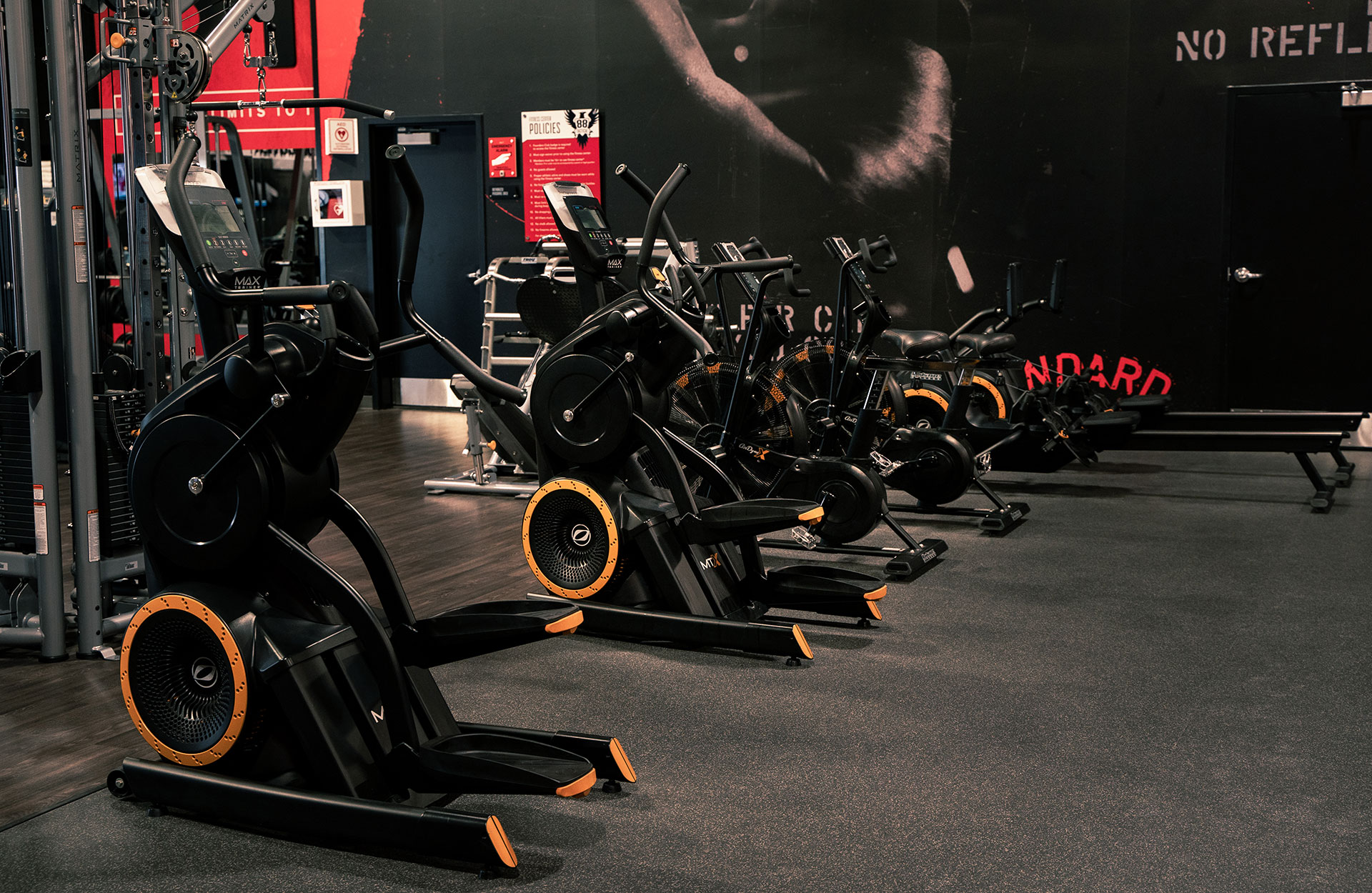 Exercise bike machines at the 88 Tactical fitness center