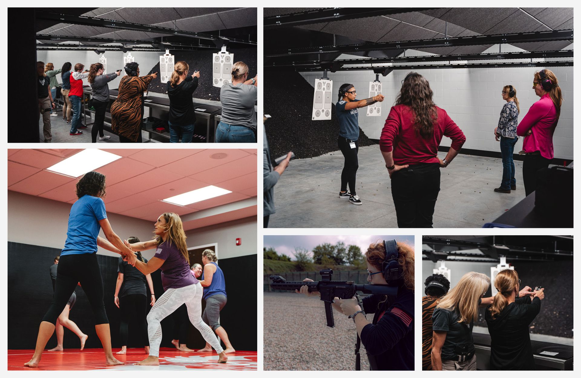 image collage of different women's training courses